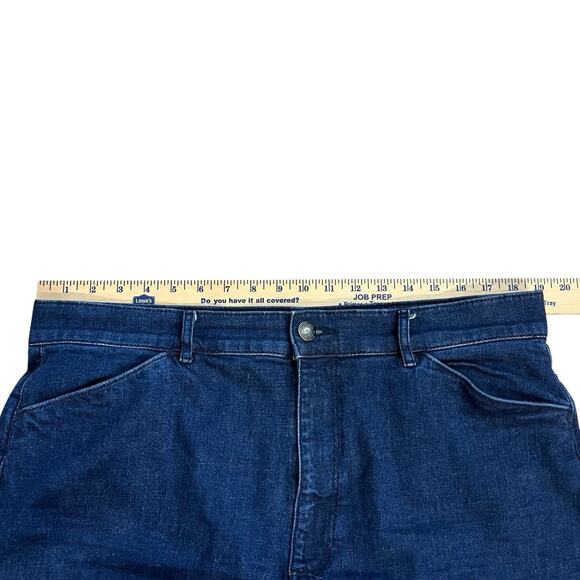 Loft Outlet Trouser Jeans 16 Wide Leg Dark Wash Stretchy Full Length Classic - Picture 5 of 10